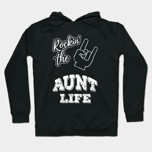 Rocking The Aunt Life Rockin Christmas Present Gift T-Shirt Auntie Rock Hoodie